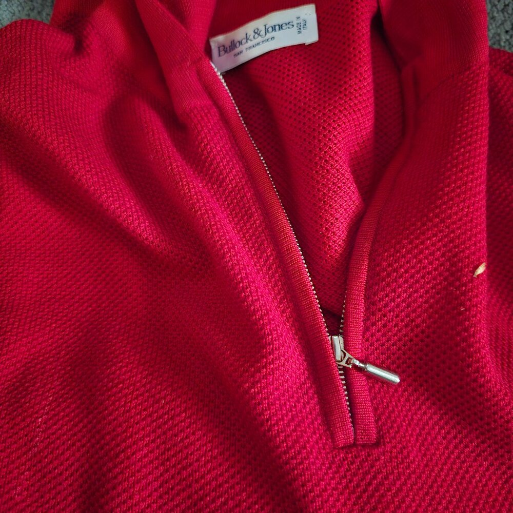 Bullock and jones zip red sweater size medium